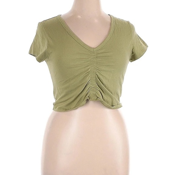 American Eagle Light Green Crop Top Tee Ruched
Front size Large NWT - Picture 4 of 5
